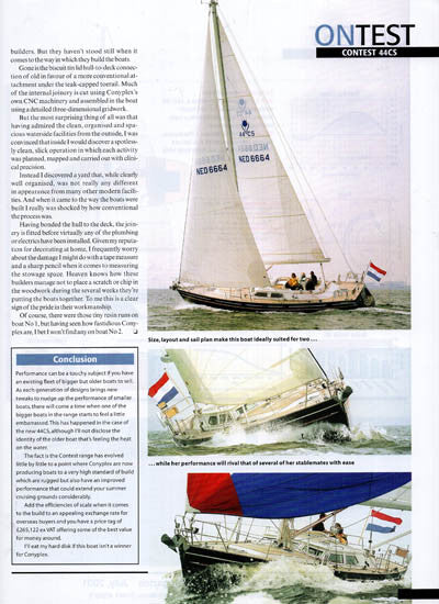 Contest 44CS Yachting World Magazine Reprint Brochure