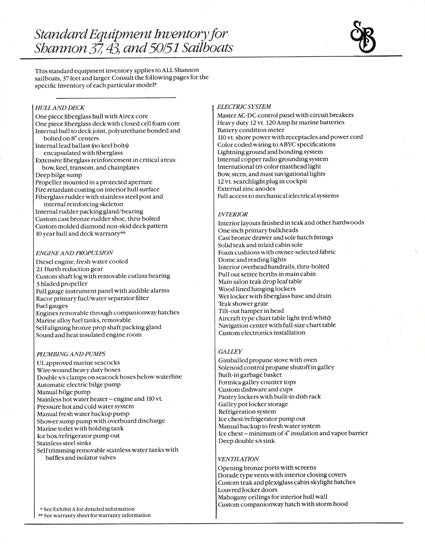 Shannon Features & Equipment Brochure