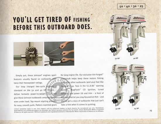 Johnson 2003 Outboard Brochure