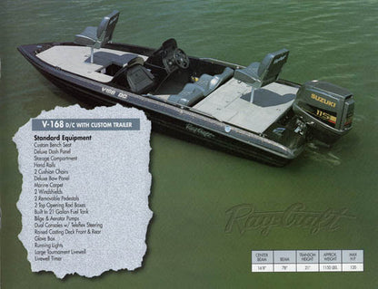 Ray-Craft 1992 Bass Boat Brochure
