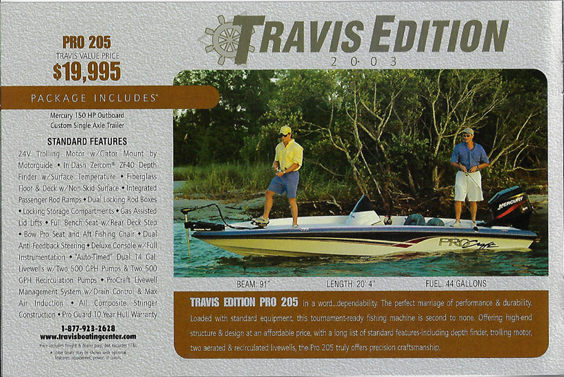 Procraft 2003 Travis Edition Brochure