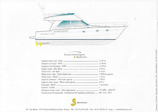 Beneteau Antares 13.80 Specification Brochure