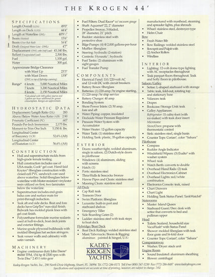 Krogen 44 Trawler Brochure