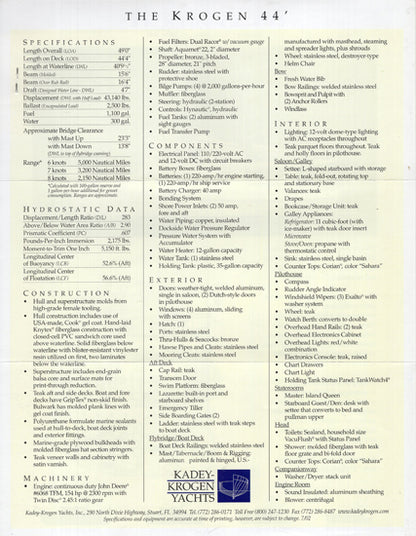 Krogen 44 Trawler Brochure