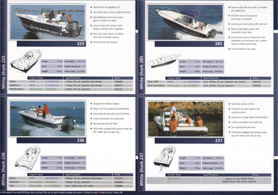 White Shark 2003 Price List Brochure