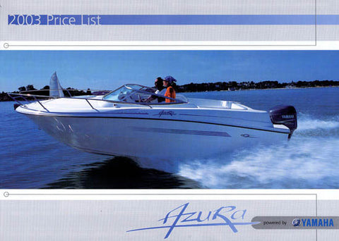 Azura 2003 Price List Brochure