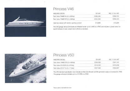 Princess 2003 Price List Brochure