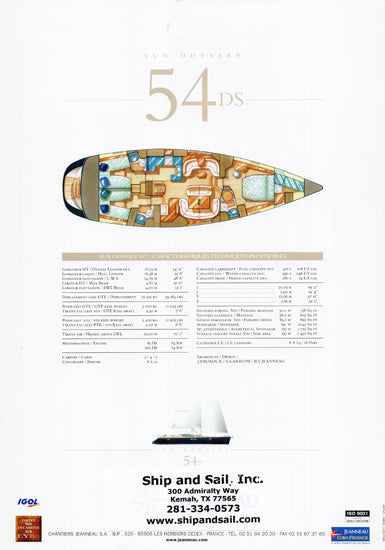 Jeanneau Sun Odyssey 54 Deck Salon Brochure