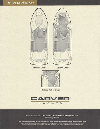 Carver 450 Voyager Pilothouse Specification Brochure