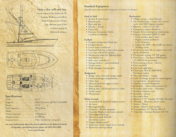 Rybovich 42 Express Brochure