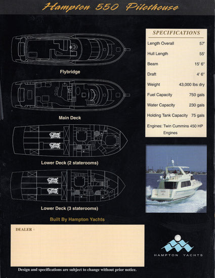 Hampton 550 Pilothouse Motor Yacht Brochure