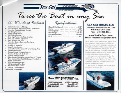Sea Cat 22 Center Console Brochure