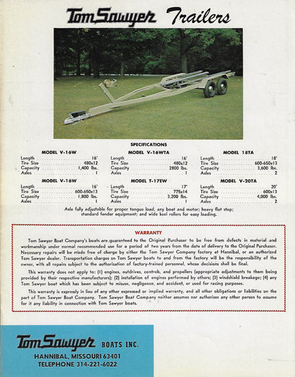 Tom Sawyer 1969 Brochure