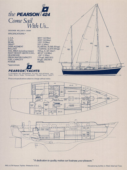 Pearson 424 Brochure