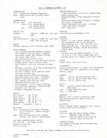 C&C 32 Brochure