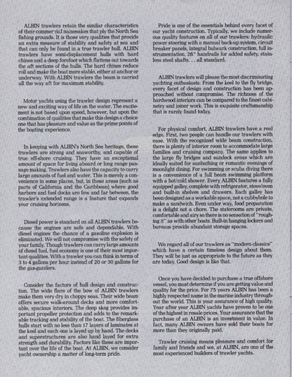 Albin 1980s Trawler Brochure