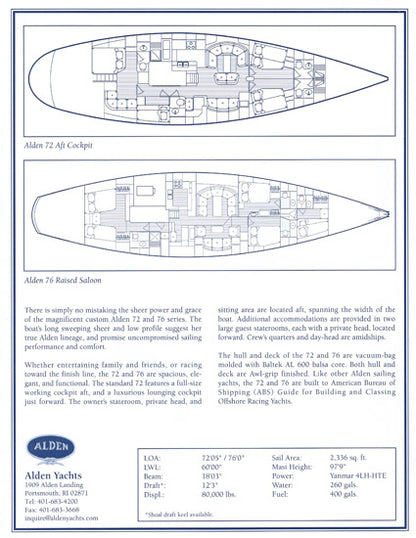 Alden 72 / 76 Brochure
