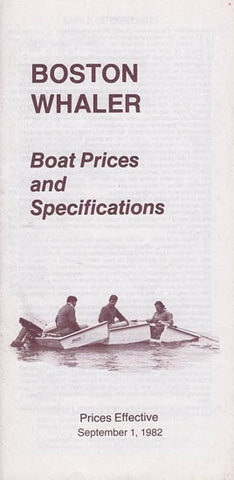 Boston Whaler 1983 Specification & Price List Brochure