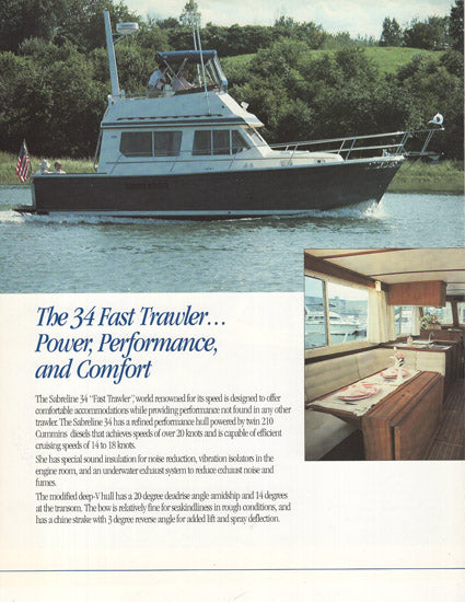 Sabreline 34 Fast Trawler Brochure