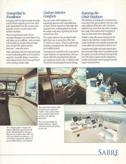 Sabreline 34 Fast Trawler Brochure