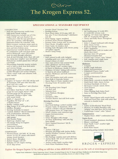 Krogen 52 Express Brochure