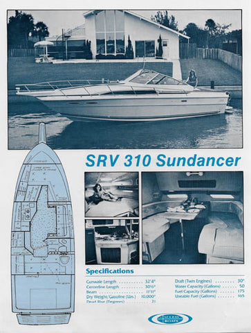 Sea Ray 310 Sundancer Express Specification Brochure (1982)