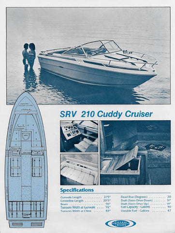 Sea Ray 210 SRV Cuddy Cruiser Specification Brochure (1982)