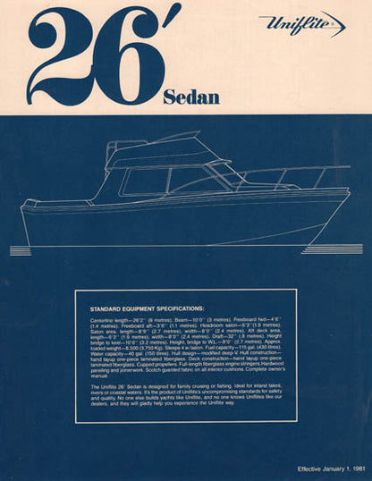 Uniflite 26 Sedan Specification Brochure