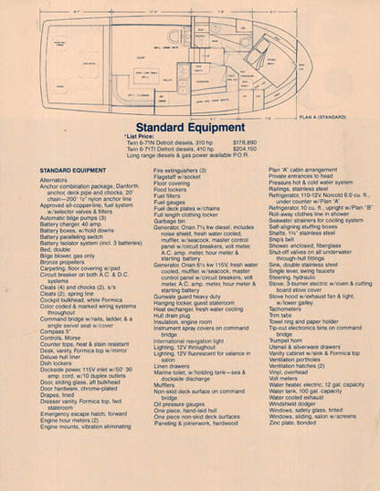 Uniflite 38 Convertible Specification Brochure