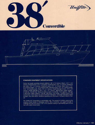 Uniflite 38 Convertible Specification Brochure