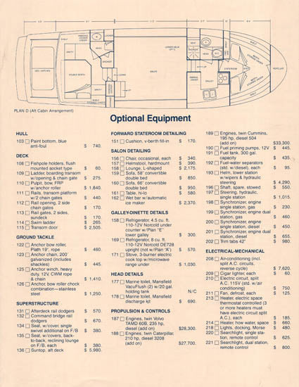 Uniflite 41 Yacht Fisherman Specification Brochure