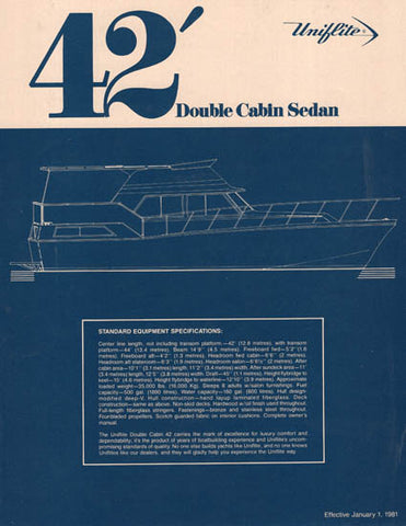 Uniflite 42 Double Cabin Sedan Specification Brochure