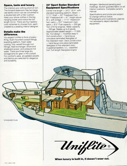 Uniflite 34 Sport Sedan Brochure