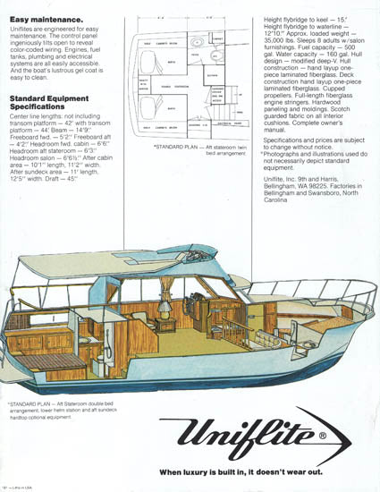 Uniflite 42 Double Cabin Sedan Brochure