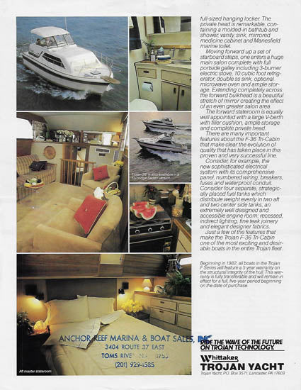 Trojan 36 Tri Cabin Brochure