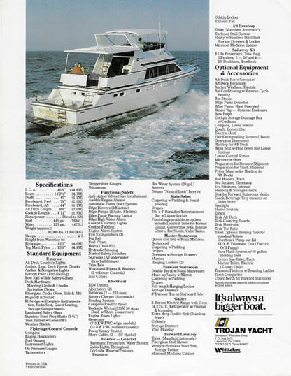 Trojan 47 Yacht Fisherman Motor Yacht Brochure