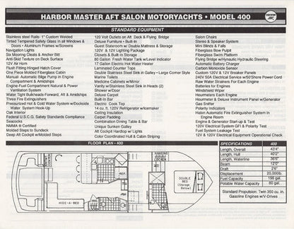 Harbor Master 400 Cockpit Motor Yacht Brochure