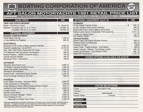 Harbor Master 400 Cockpit Motor Yacht Brochure