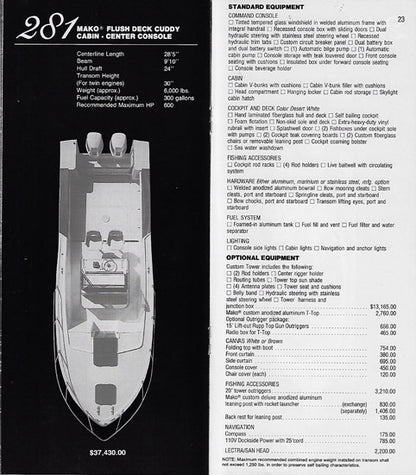 Mako 1991 Specification Brochure