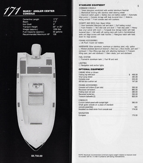 Mako 1991 Specification Brochure