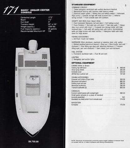 Mako 1991 Specification Brochure