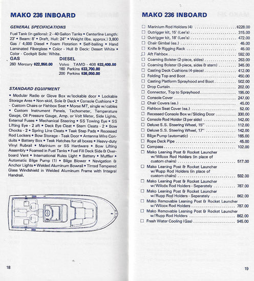 Mako 1986 Specification Brochure