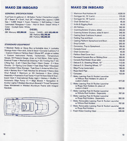 Mako 1986 Specification Brochure