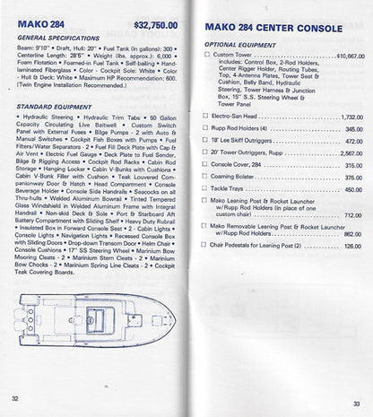 Mako 1986 Specification Brochure