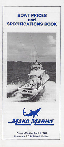 Mako 1986 Specification Brochure