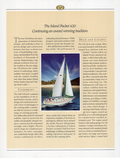 Island Packet 420 Preliminary Brochure