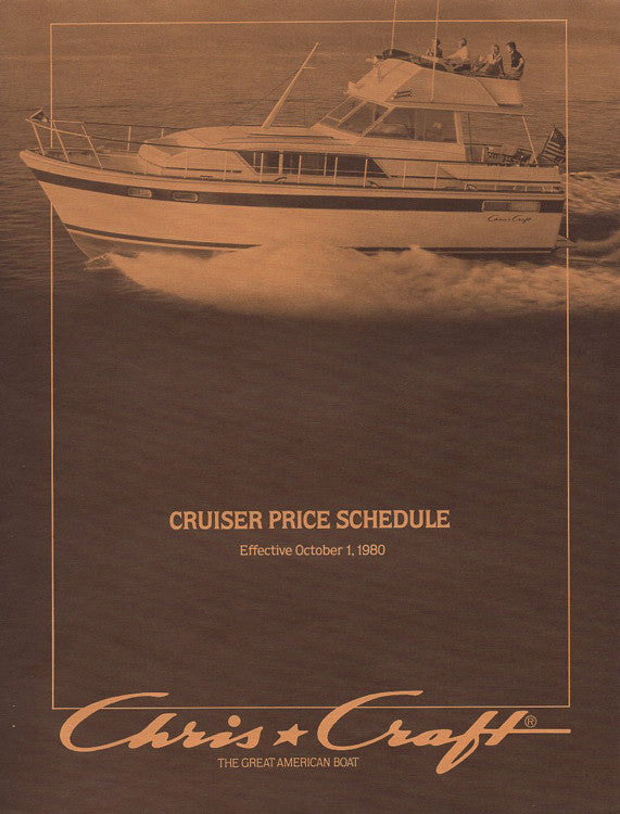 Chris Craft 1981 Cruisers Price List