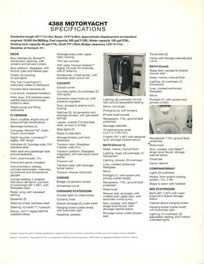 Bayliner 4388 Motor Yacht Brochure