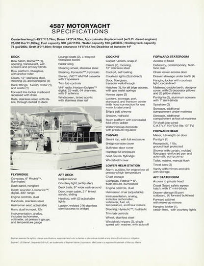 Bayliner 4587 Motor Yacht Brochure