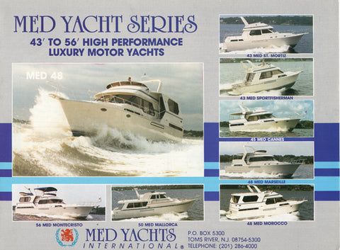 Med Yachts 1988 Motor Yacht Brochure